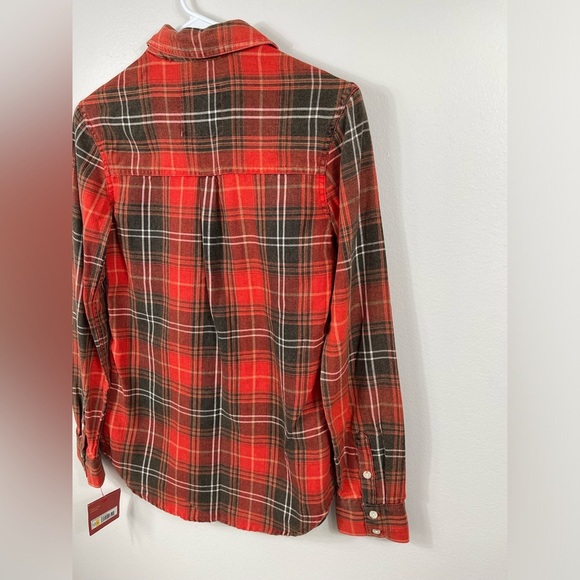 Mossimo Supply Co Women's Flannel Red Plaid Button-Up Shirt Cotton Size SP - Picture 10 of 12